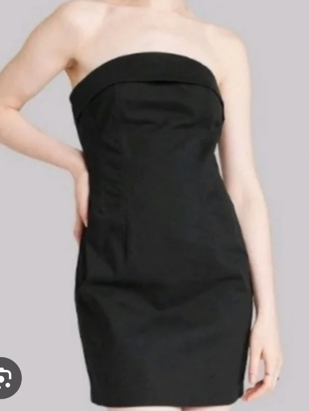 Wild Fable Women's Sleeveless Twill Tube Bodycon Mini Dress ~ Black